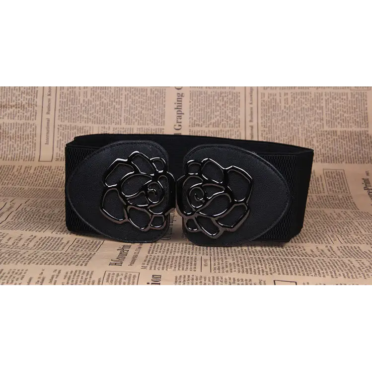 3 Women's Belts Elastic Belts Belts Rose Buckle Belts Tight Belts - Beyond Trends Hub 