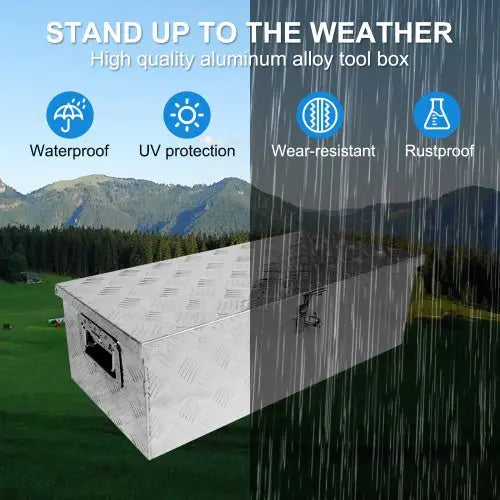 30 Inch Tool Box Underbody Flatbox Truck Car Outdoor Trailer Pickup,RV Storage Organizer Tools Chest Box Side Handle
