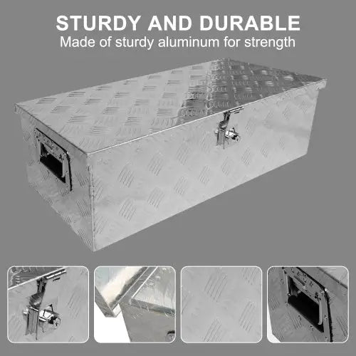30 Inch Tool Box Underbody Flatbox Truck Car Outdoor Trailer Pickup,RV Storage Organizer Tools Chest Box Side Handle