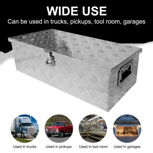 30 Inch Tool Box Underbody Flatbox Truck Car Outdoor Trailer Pickup,RV Storage Organizer Tools Chest Box Side Handle