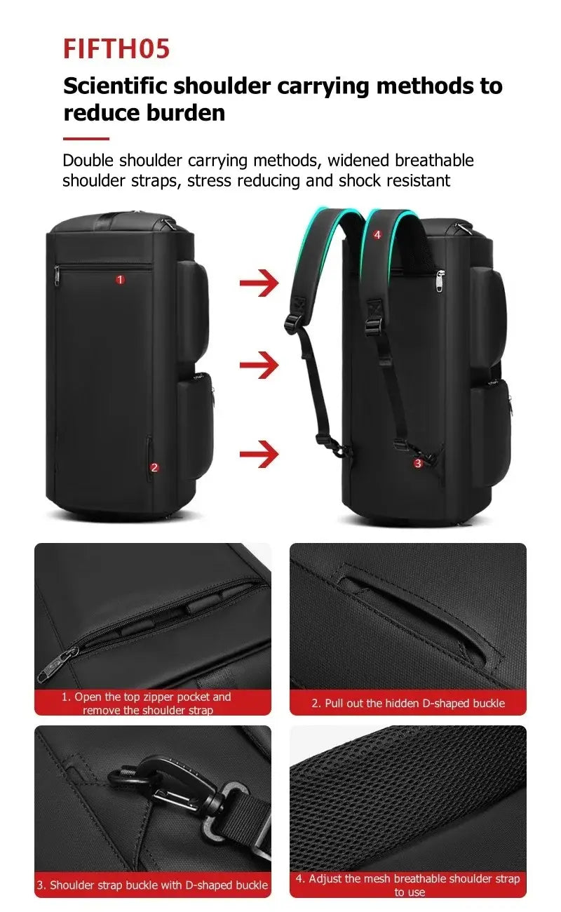 High Quality Waterproof Suit Bag For Men Large Capacity Travel Bag With Shoe Compartment Dry And Wet Separation Travel