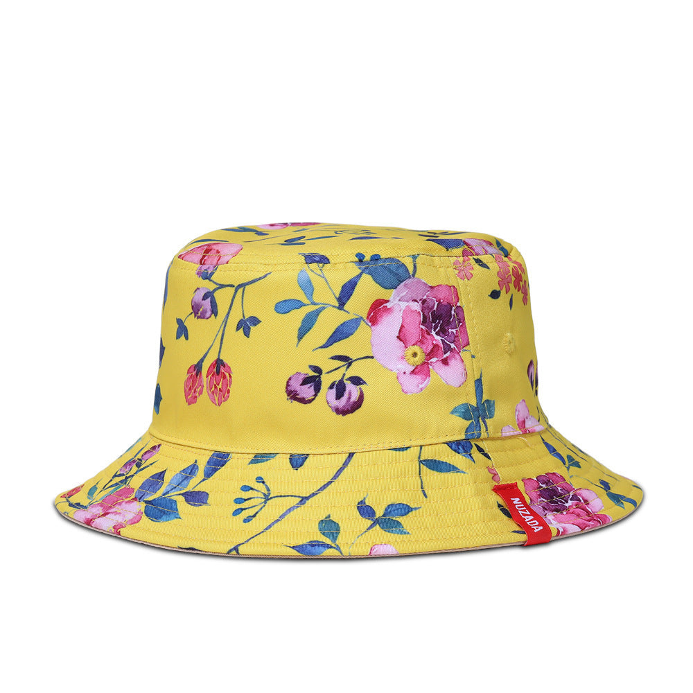 Tide brand fisherman hat men and women Korean version of Harajuku style hat maple leaf color hip hop tide people sun protection sunshade cap