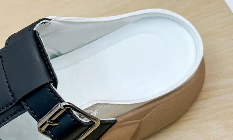 Thick-soled Closed-toe Slippers Summer Outdoor Garden Hollow Buckle Slide Sandals Casual Beach Shoes