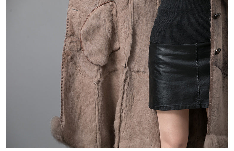 Woman Thickened Coat Real Fur