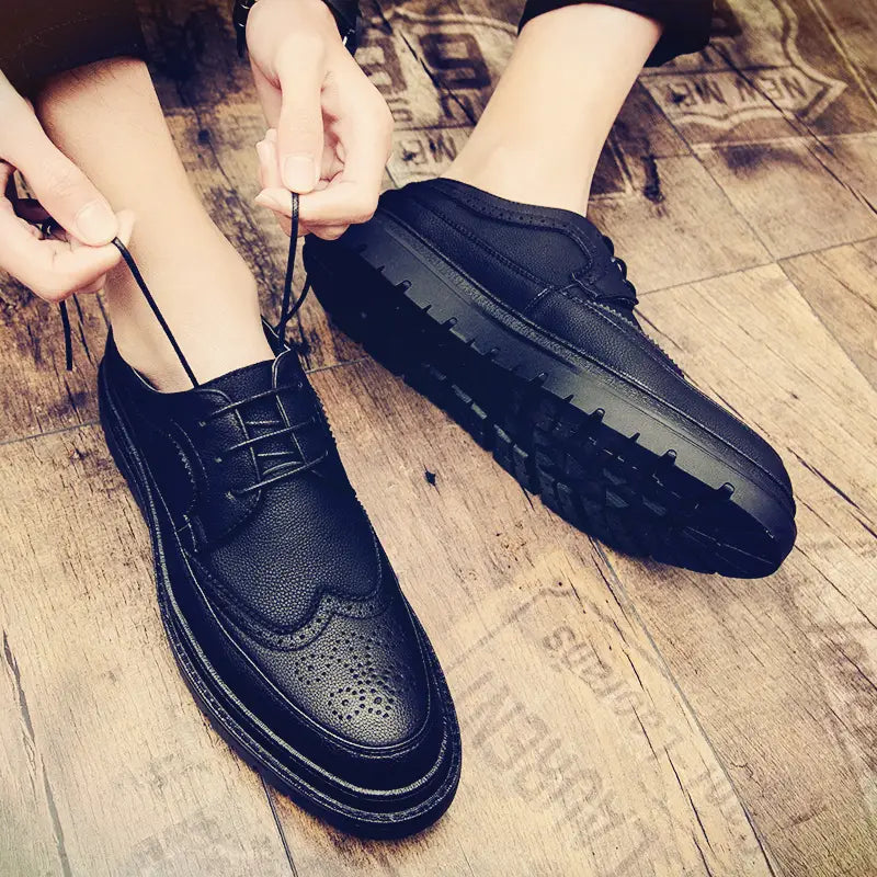 Men’s shoes autumn breathable British leather shoes