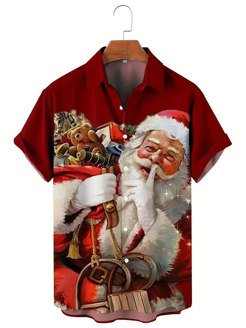 European And American Christmas Plus Size Men’s 3D Shirt