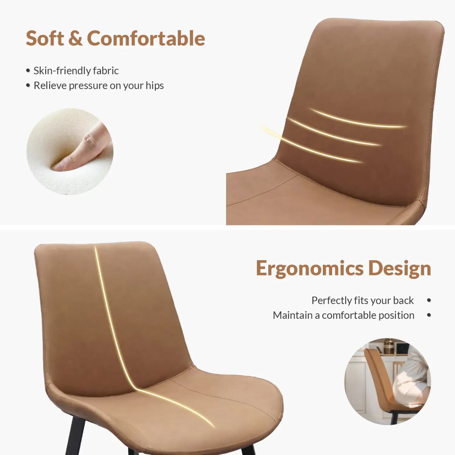 Leather Dining Chair With Metal Legs