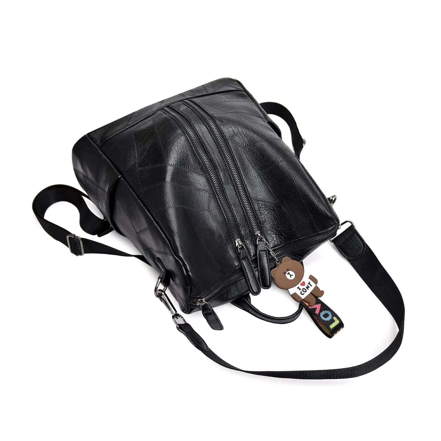 PU Stitching Leather Backpack