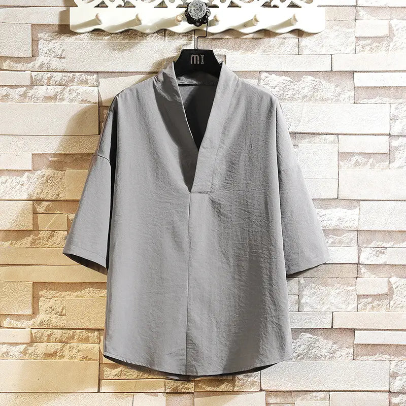 Fashion Personality Men’s Three-quarter Sleeve Top