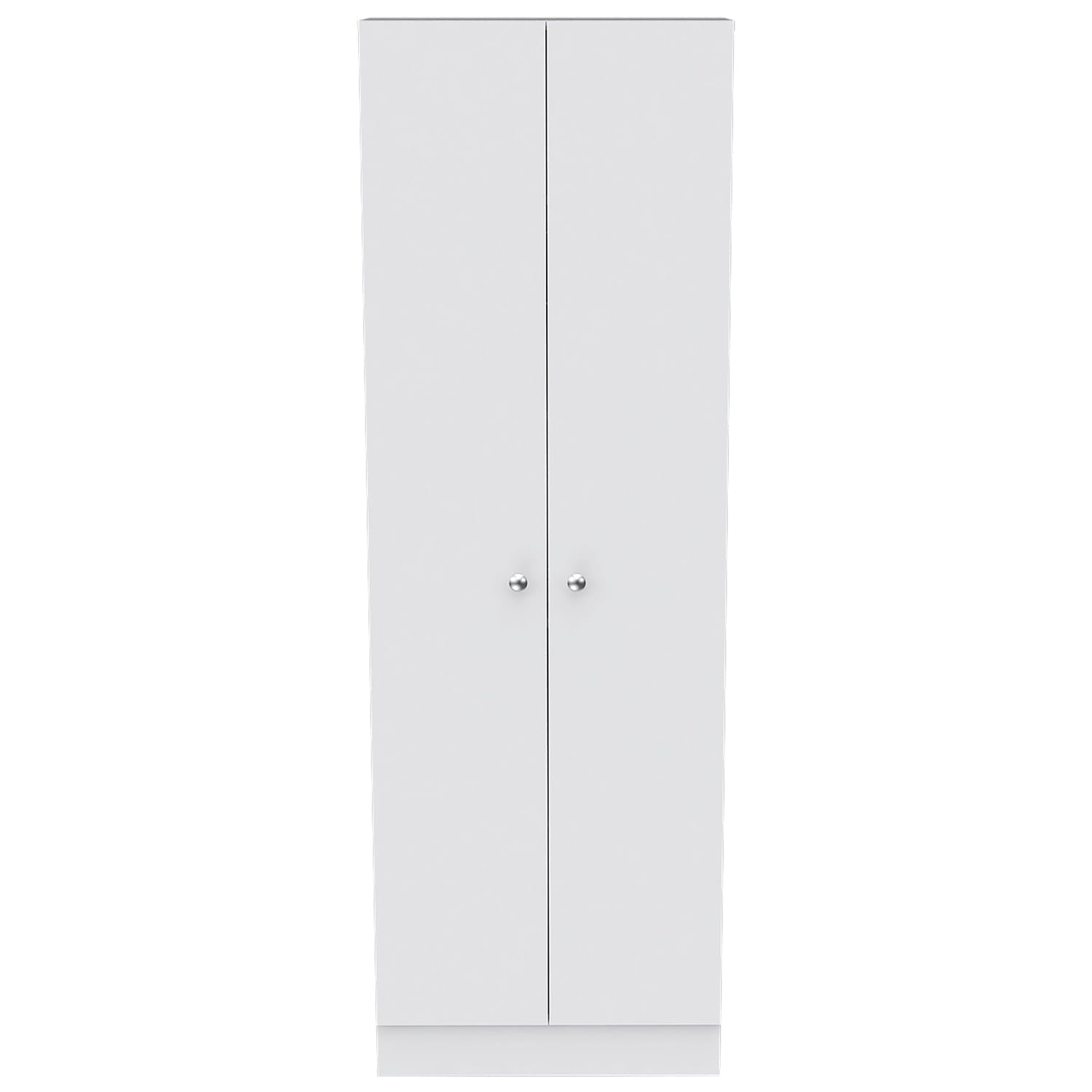 Multistorage Pantry Cabinet Five Shelves Double Door Cabinet -White