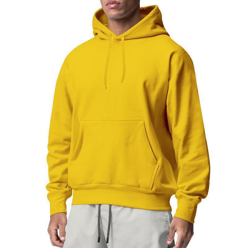 European And American Men’s Sports Solid Color Fleece Sweater Hoodie