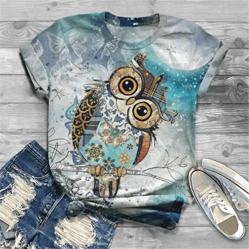Trendy Printed Ladies T-shirts Cute People Bright And Fun Cat Lovers