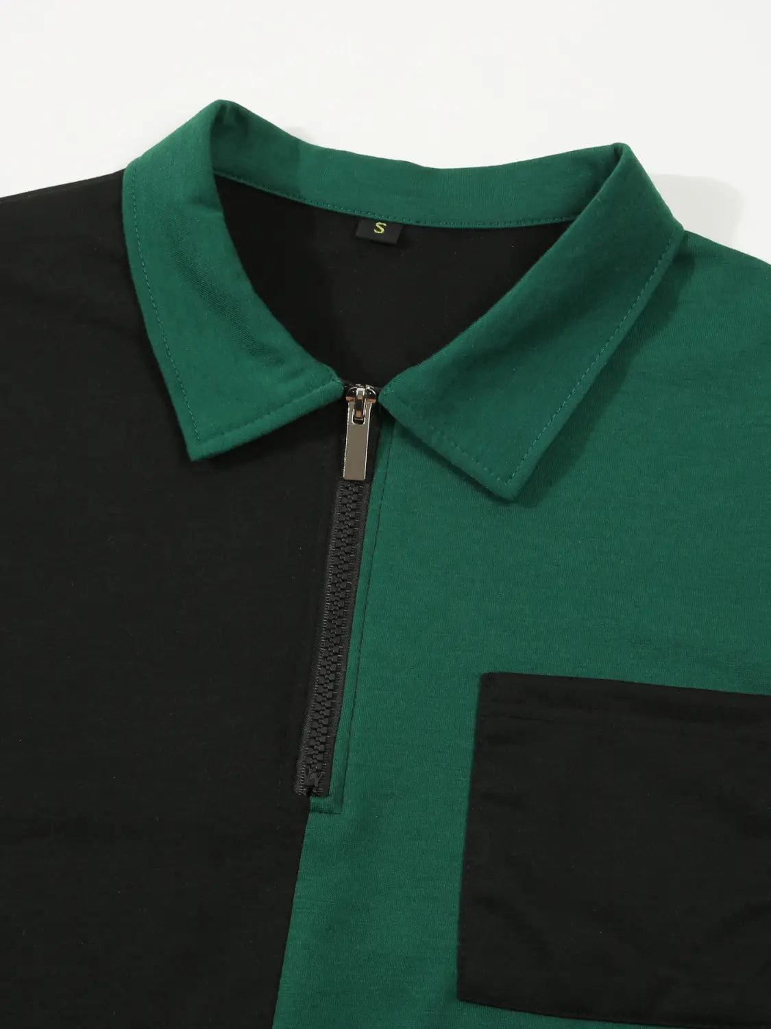 European And American Men’s Casual Polo Shirt Small Twill Fabric Stitching Lapel Buttons