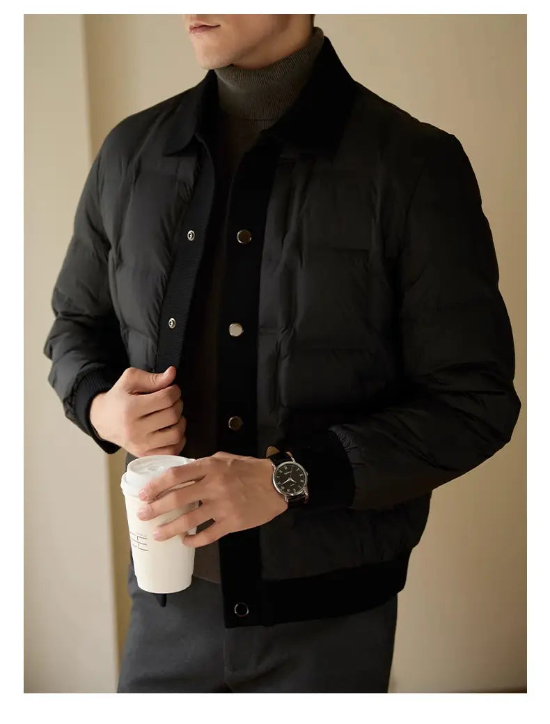 Men’s High-end Casual Patchwork Short Coat