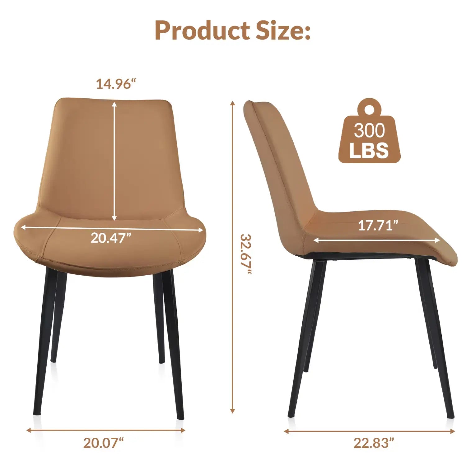 Leather Dining Chair With Metal Legs