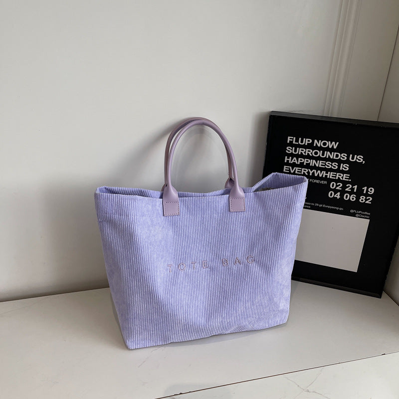 Retro Lettered Casual All-match Tote Bag