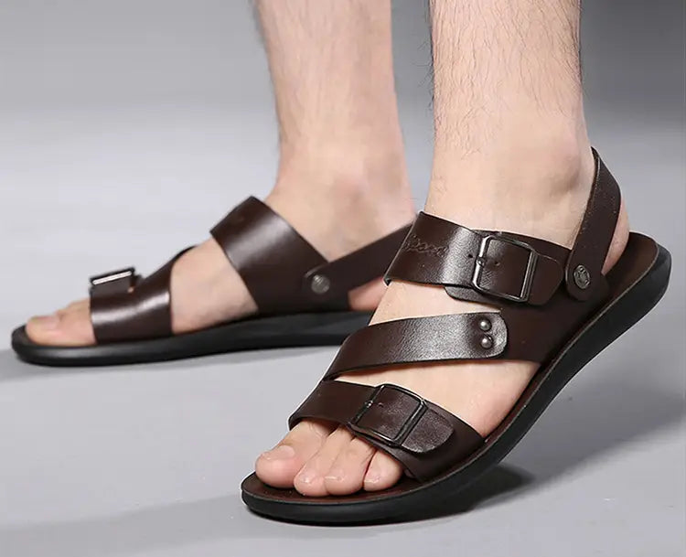 Sandals Men Casual Comfortable Barefoot Buckle Shoes