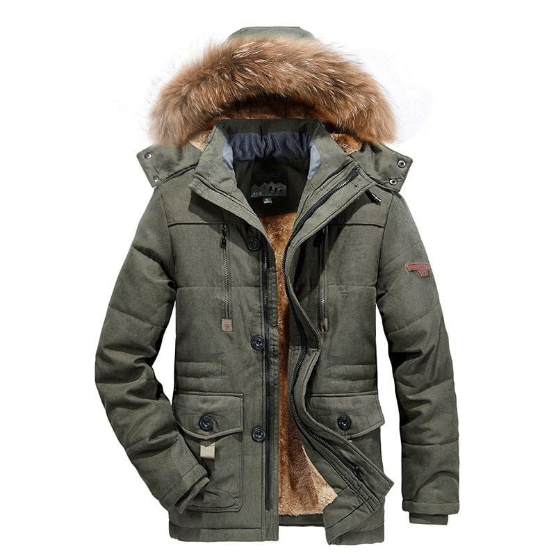 Men’s Mid-length Plus Size Men’s Quilted Jacket