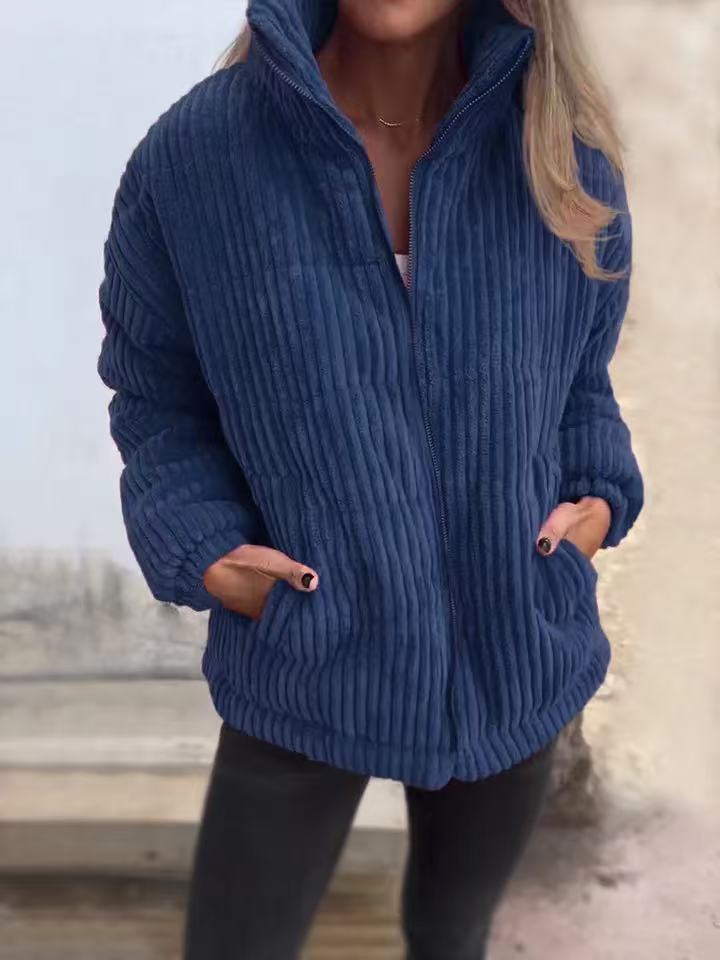 Women’s Stand Collar Long Sleeve Short Coat