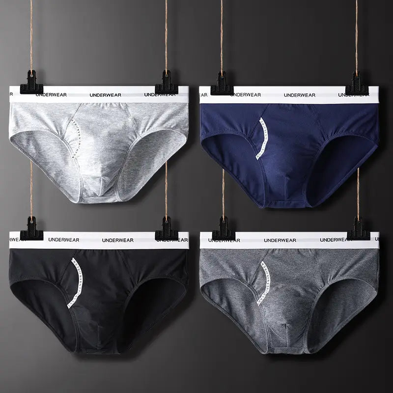 Men’s Underwear Briefs Solid Color Cotton Plus Size