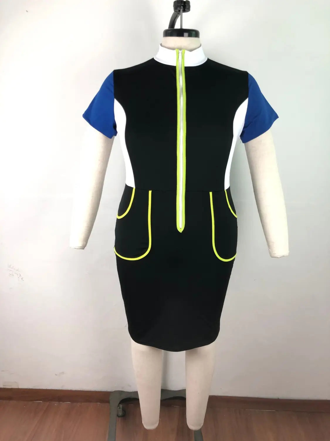 Plus Size Women’s Color Matching Dress