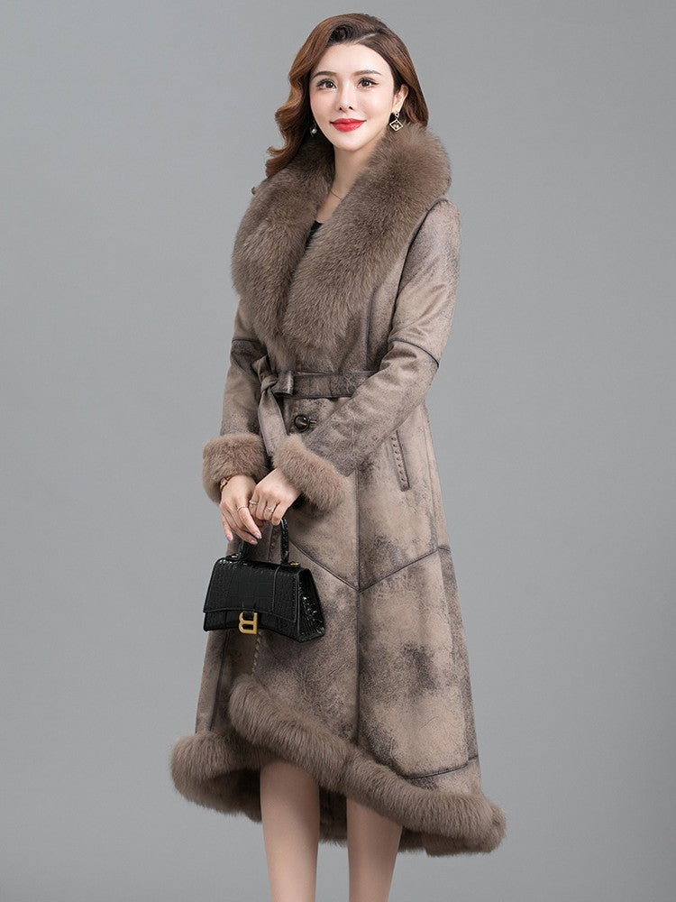 Woman Thickened Coat Real Fur