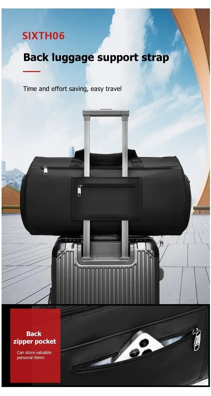 High Quality Waterproof Suit Bag For Men Large Capacity Travel Bag With Shoe Compartment Dry And Wet Separation Travel
