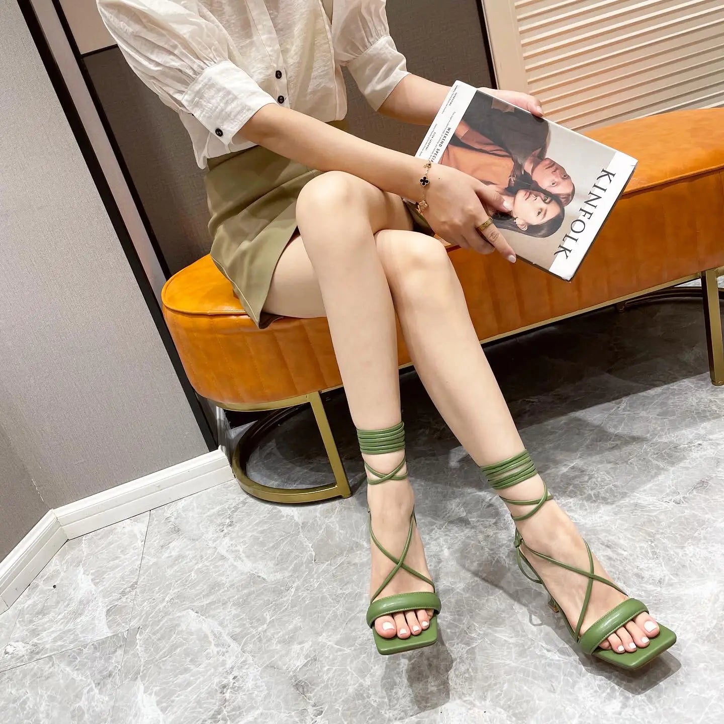 Stiletto Cutout Ankle Strap Stiletto Heels