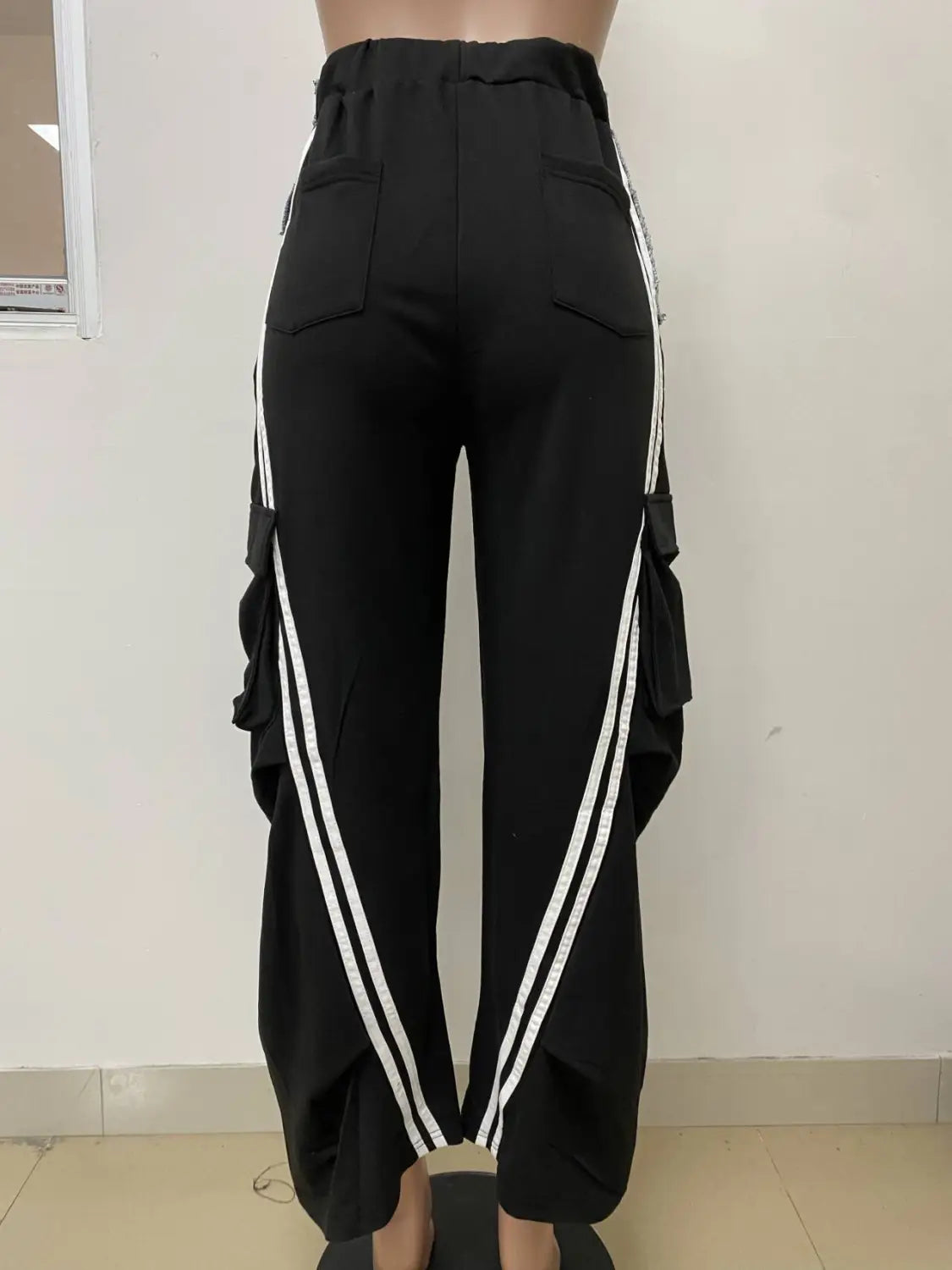 Women’s Fashion Denim Stitching Elastic Waist Trousers