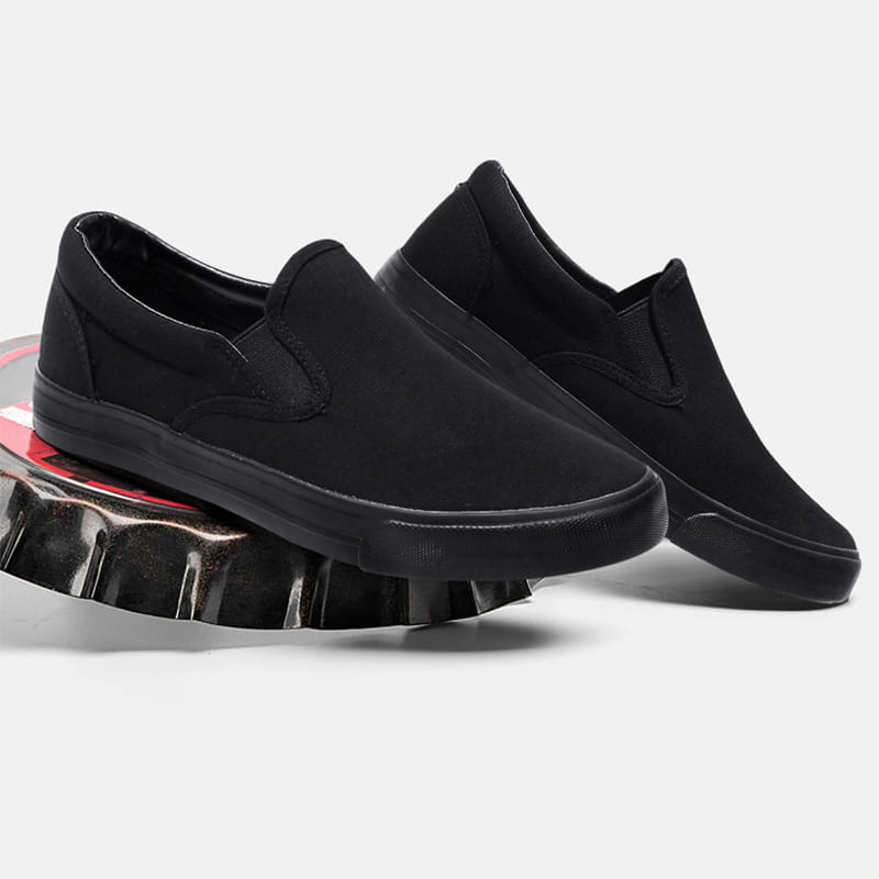 All black couple canvas shoes