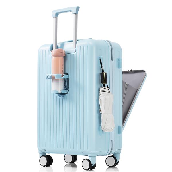 Front Opening 20 Inch Carry On Luggage With Expandable Travel Bag Set
