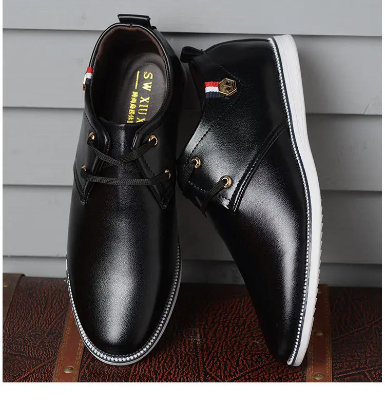 Men’s Breathable Leather Shoes With Cow Tendons And Soft Soles