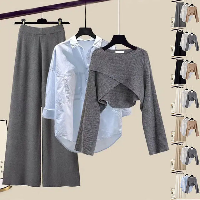 3pcs Knitted Sweater Suit