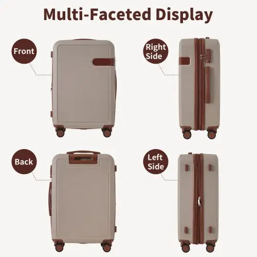 4 Piece Luggage Set With Compression Packing Cubes For Suitcase Expanable Spinner Wheels Lightweight Suitcase With TSA