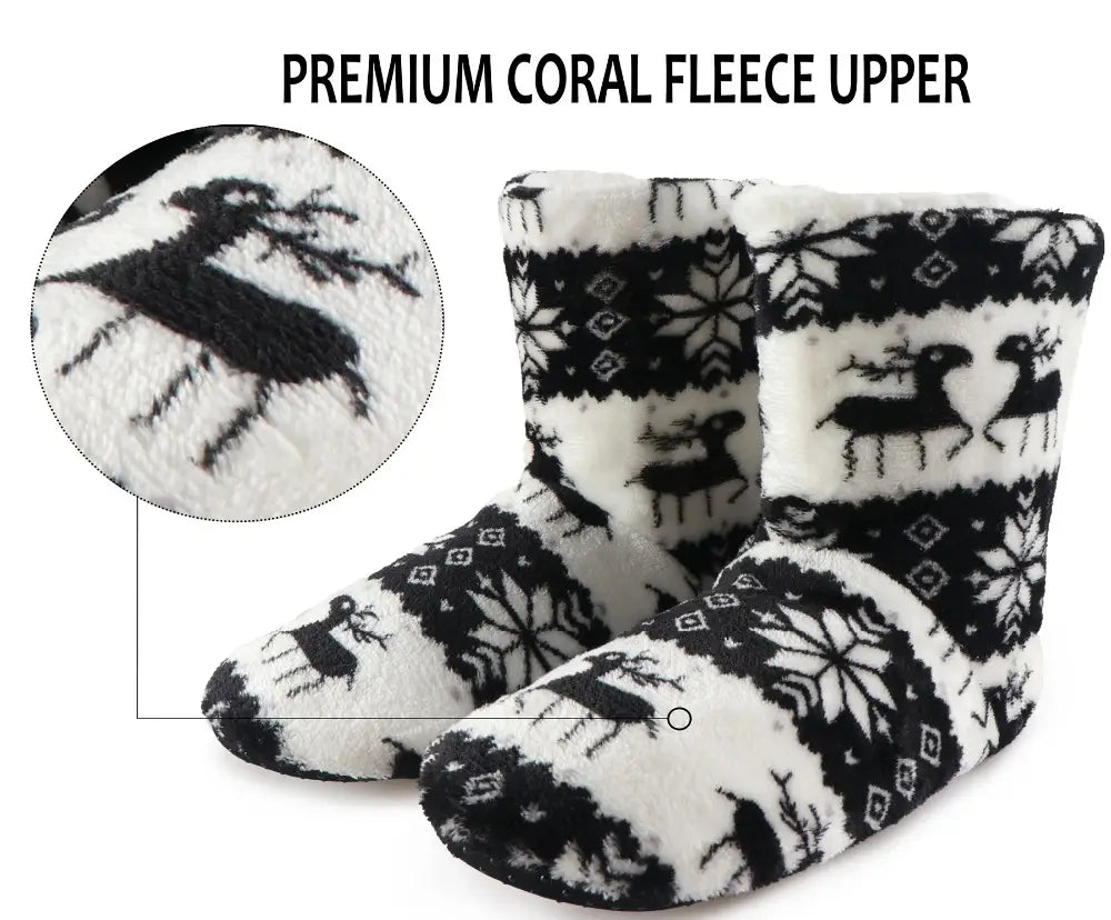 Christmas Elk Floor Shoes Indoor Socks Shoes Warm Plush House Slippers