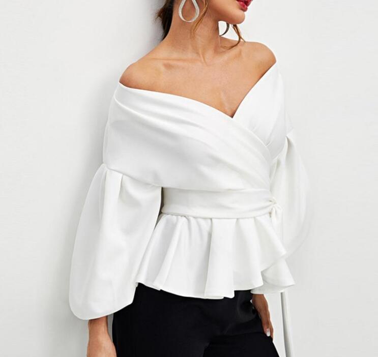 Women Shirts Ladies Bowknot Shirt