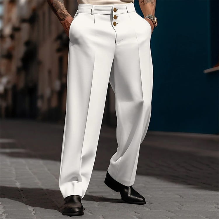 Men’s Formal Wear Button Comfortable Trousers