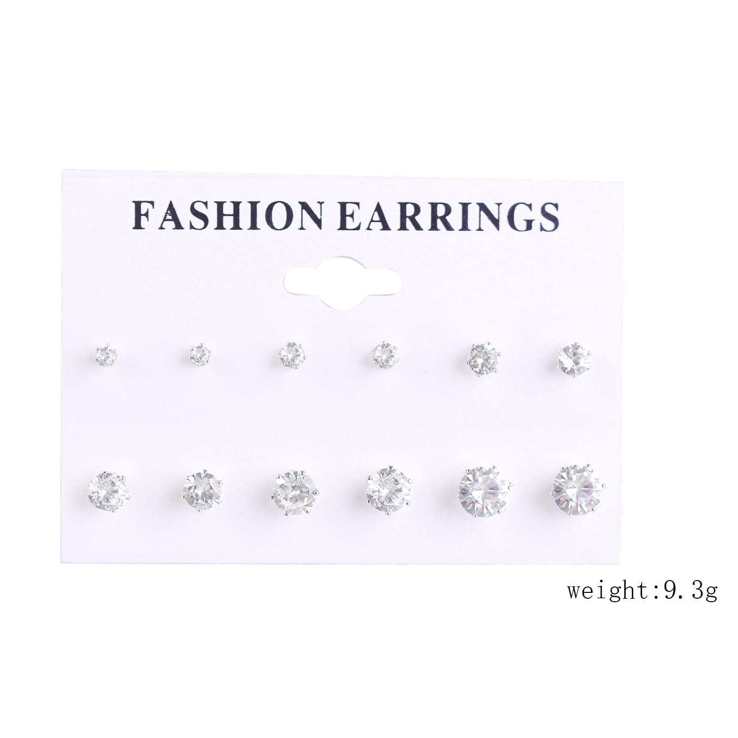 Women’s Fashion Simple Stainless Steel Zircon Earring Set with elegant stud design.