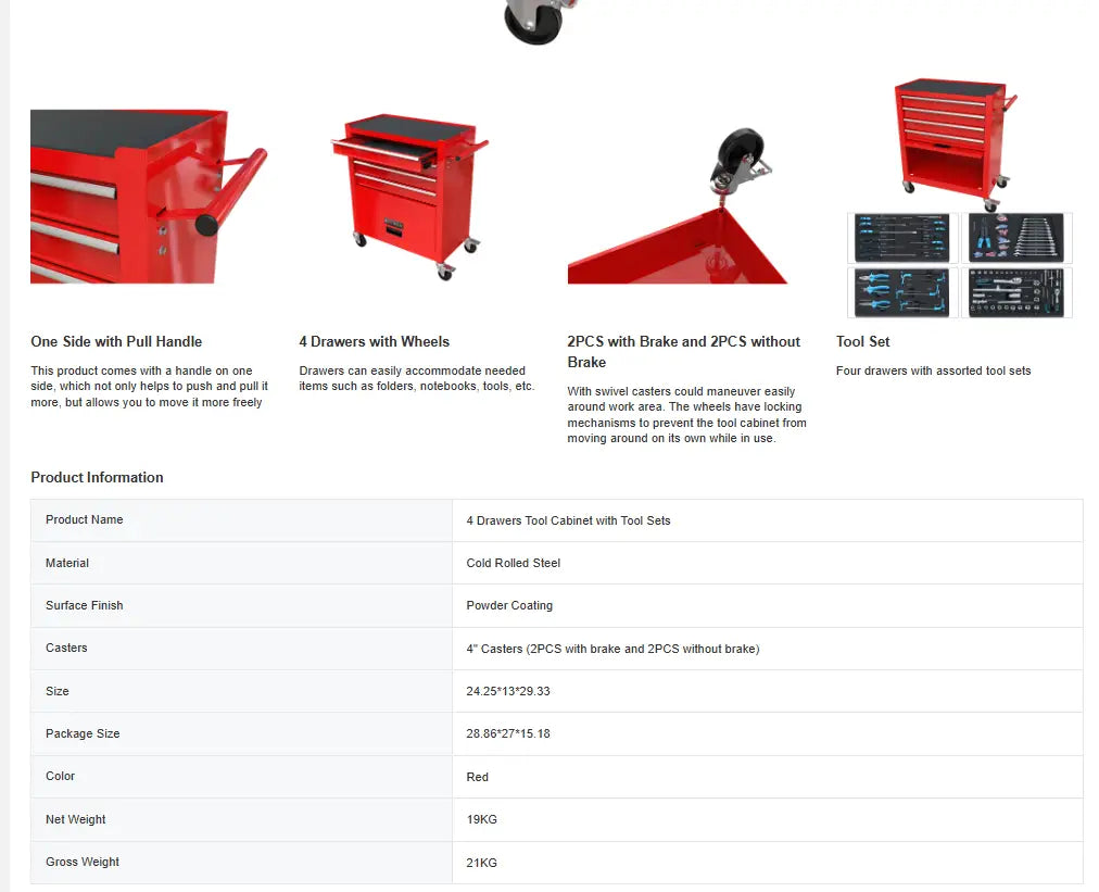 Metal Tool Cabinet With Tool Set
