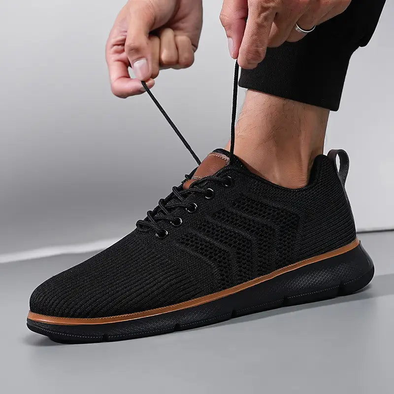 Fashion Lace-up Mesh Sneakers Casual Flying Woven Walking Sports Shoes For Men