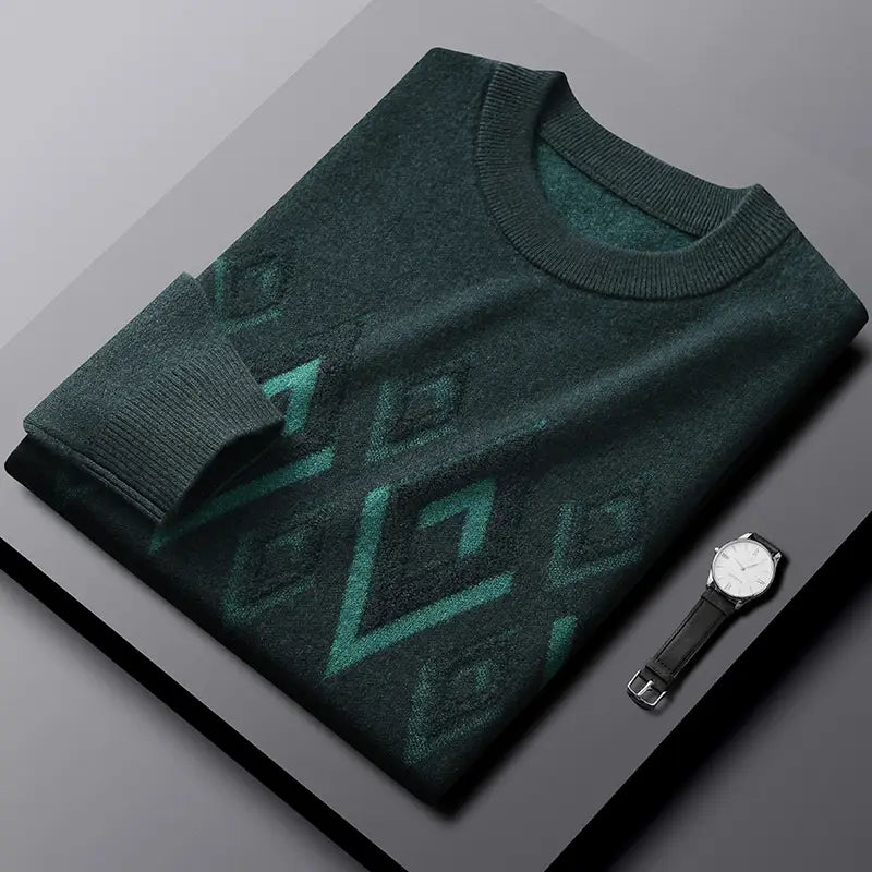 Jacquard Turtleneck Collar Sweater For Men