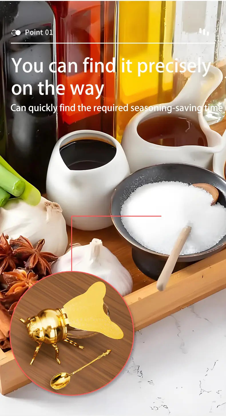 Bee Shaped Honey Jar With Spoon Kitchen Gadgets