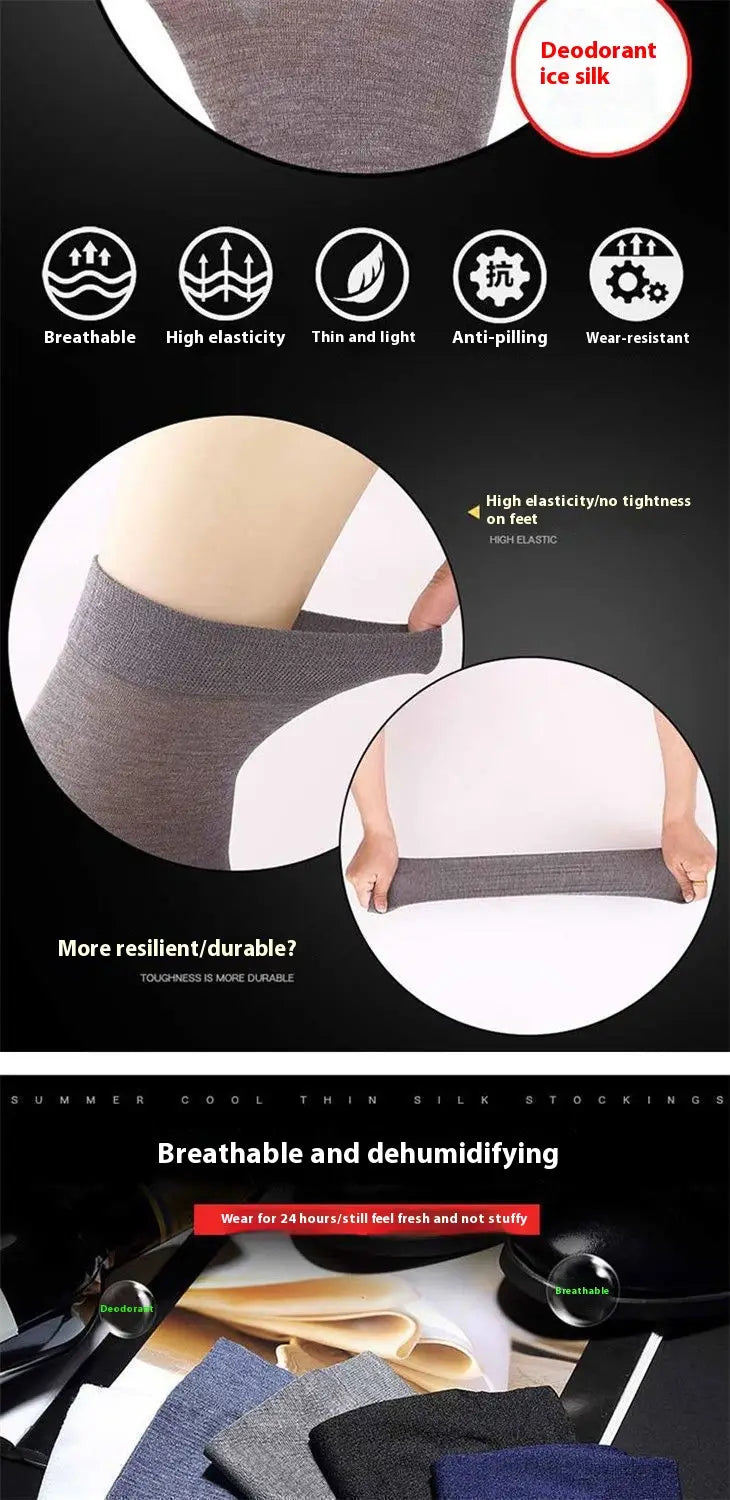 Men’s Socks Mercerized Cotton Summer Thin Middle Tube