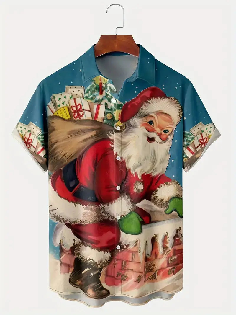 European And American Christmas Plus Size Men’s 3D Shirt
