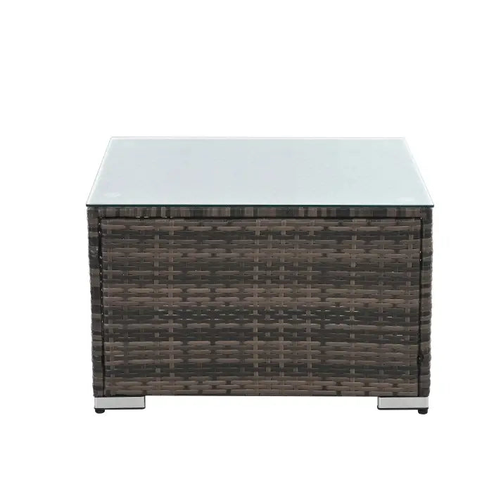 4 Set Wicker Furniture With Tempered Glass Coffee Table