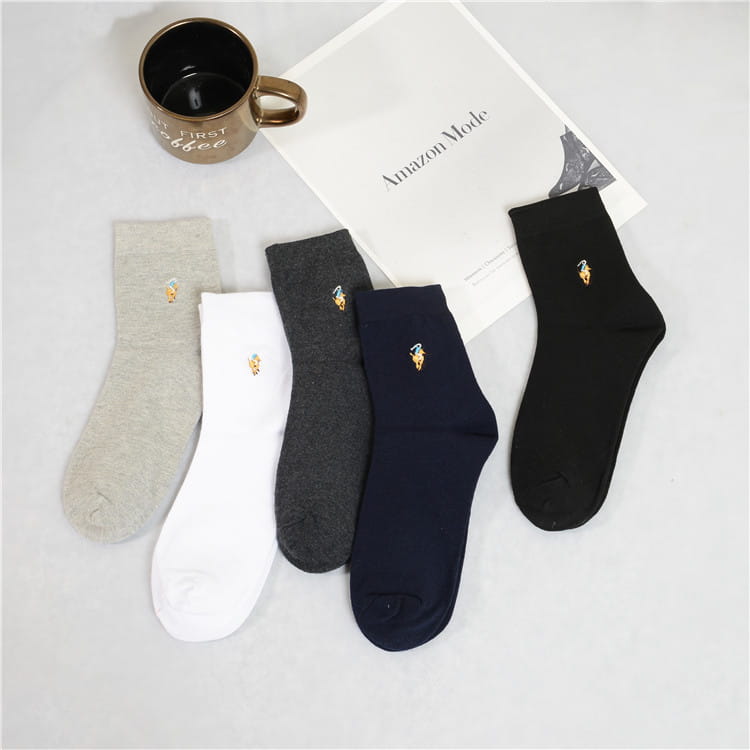 Men’s Socks Four Seasons Pure Cotton Embroidery