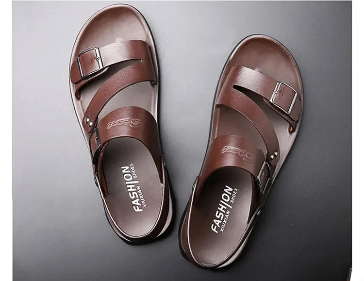 Sandals Men Casual Comfortable Barefoot Buckle Shoes