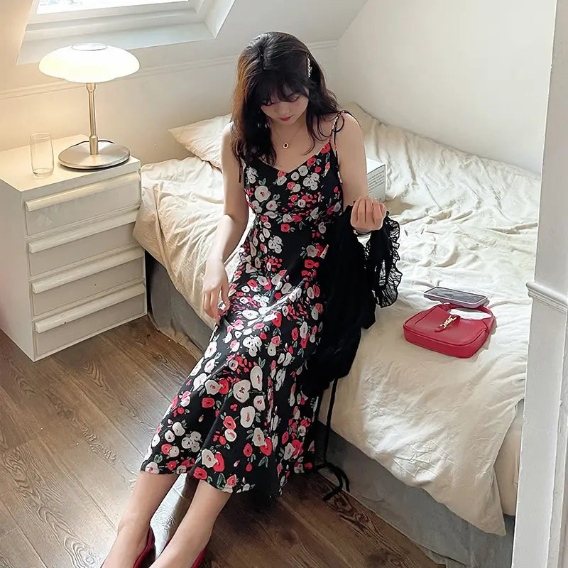 Women’s Temperament Knee-length Floral Dresses