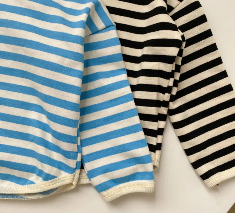 Fashionable And Personalized Children’s Cotton Striped Sweater