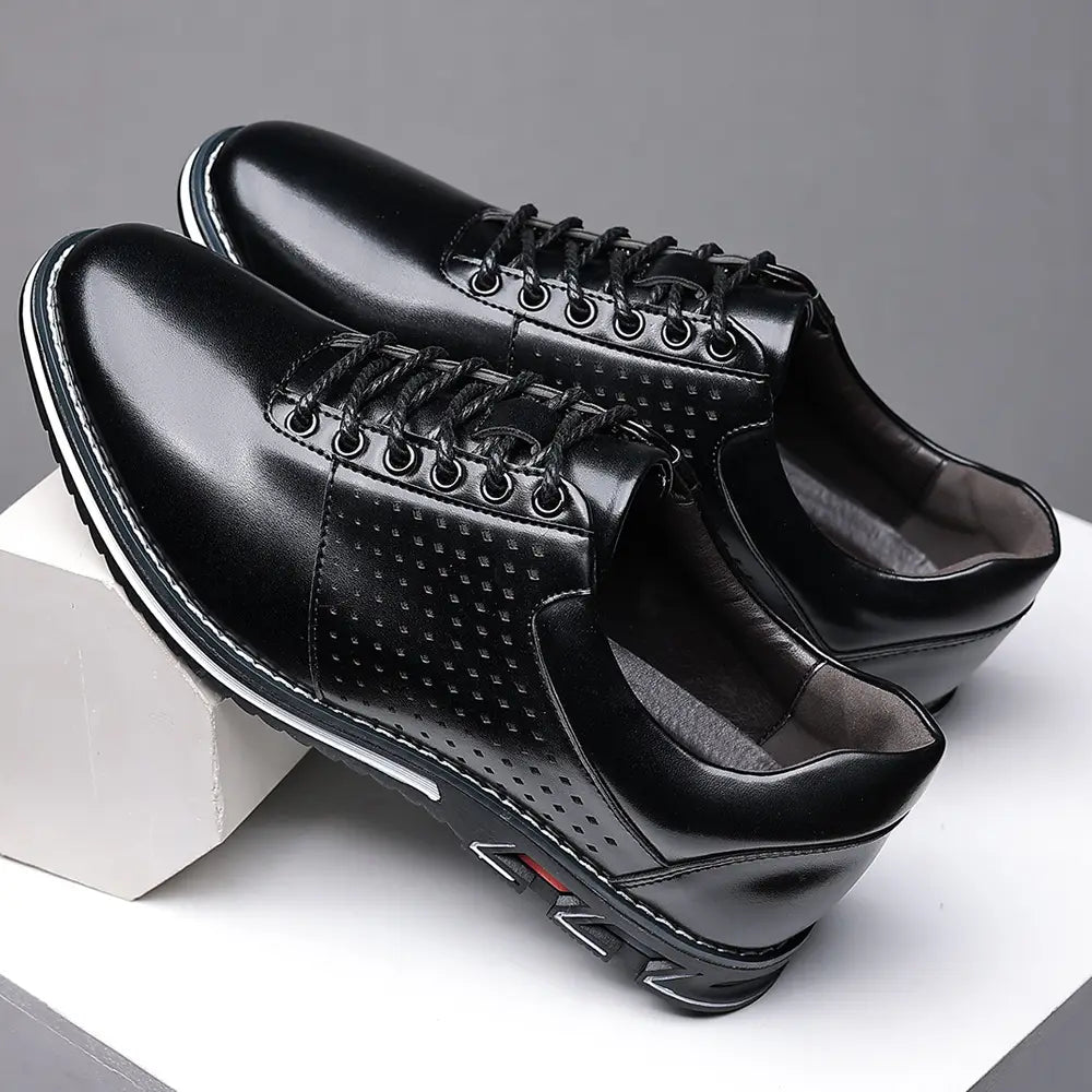 Height Increasing Insole Versatile Men’s Autumn New British Style Casual Korean Leather Shoes